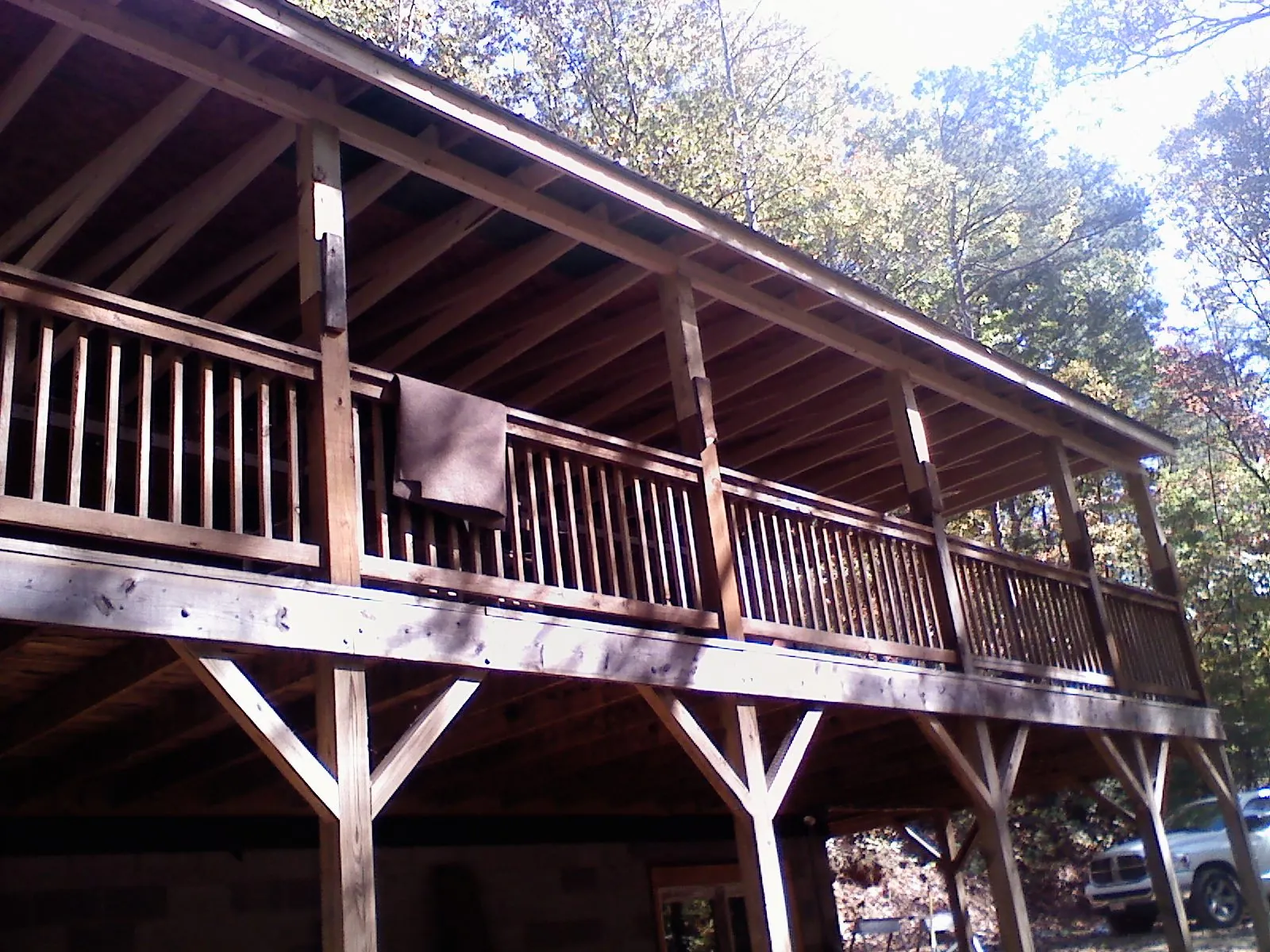 Timber framing under a new elevated porch and deck — Roof Leak Repair in Temple by Roofing Brothers